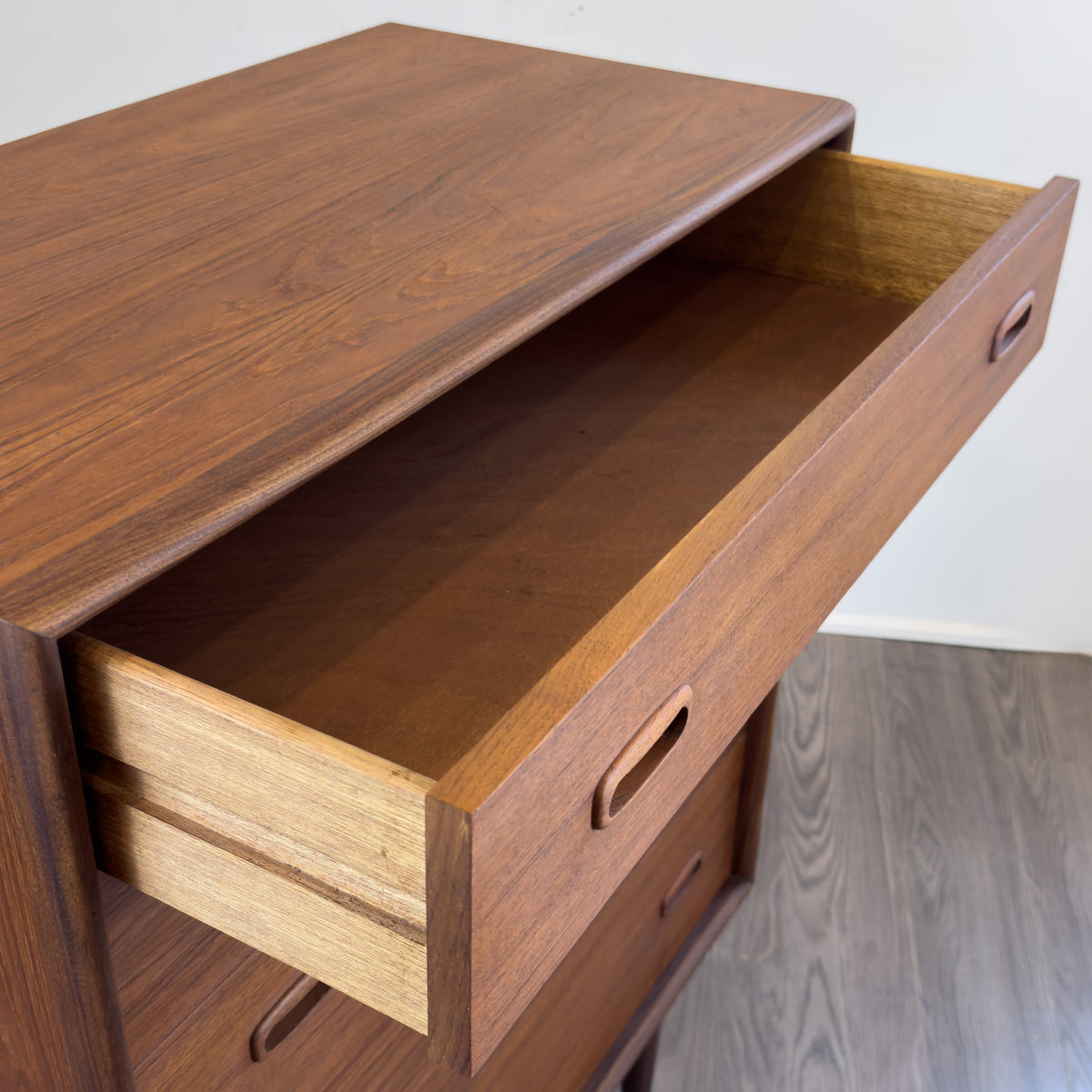 Teak Five Drawer Highboy A