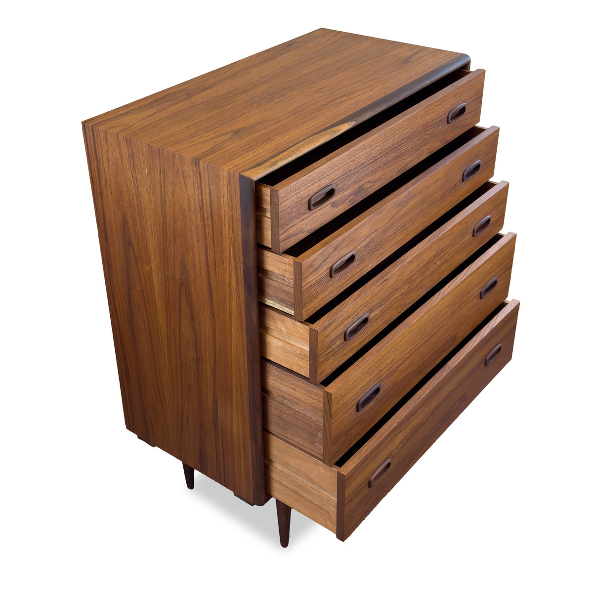 Teak Five Drawer Highboy B