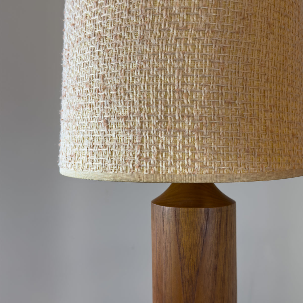 Pair of Teak and Leatherette Lamps
