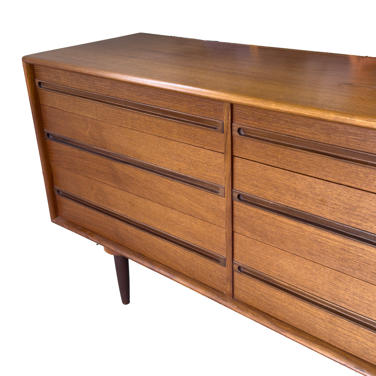 Teak Nine Drawer Dresser
