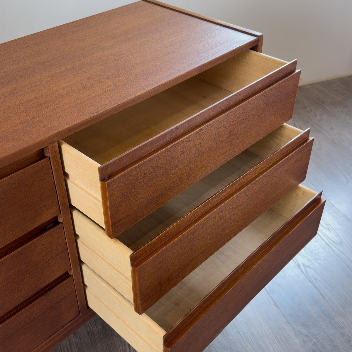 Teak Nine Drawer Dresser