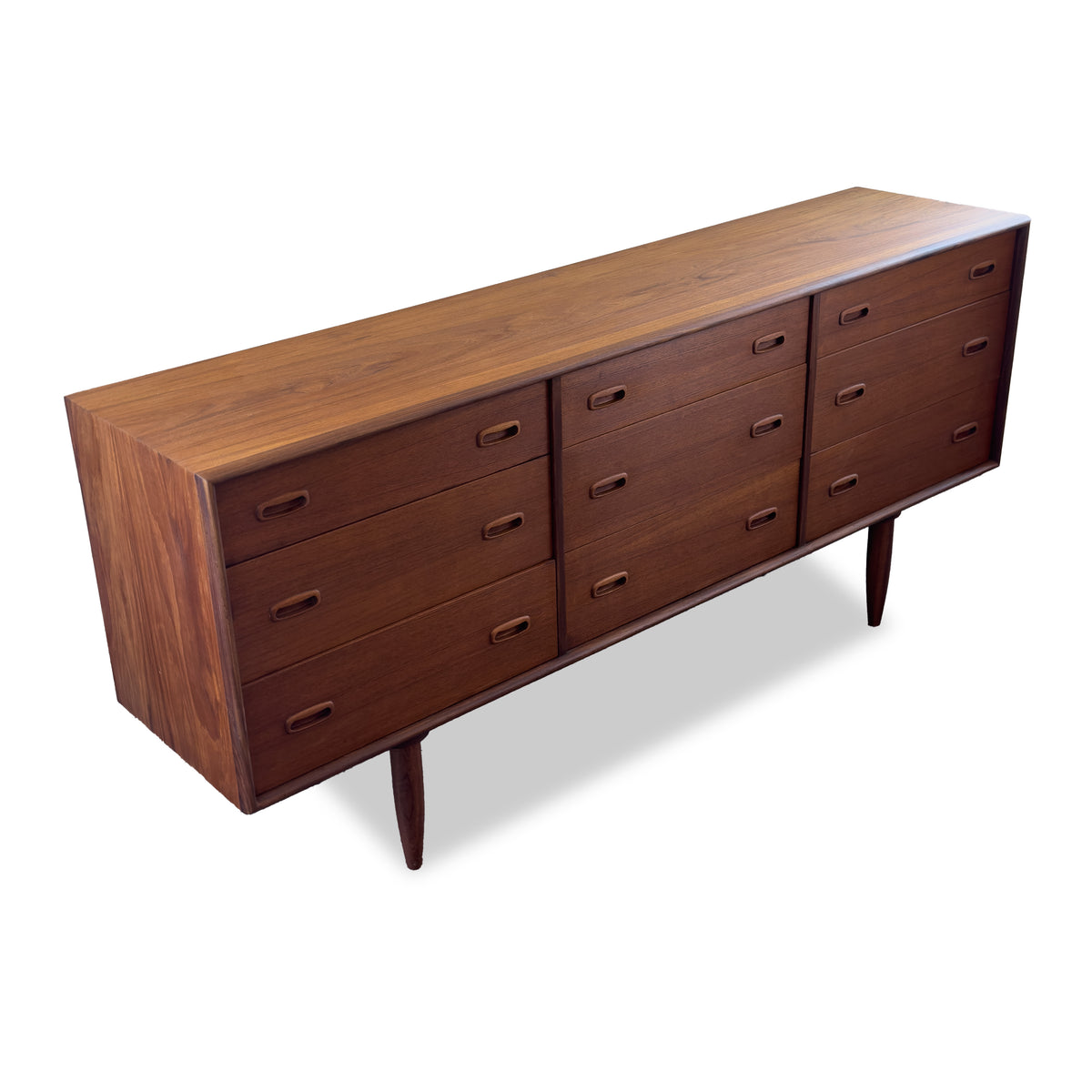 Teak Nine Drawer Dresser