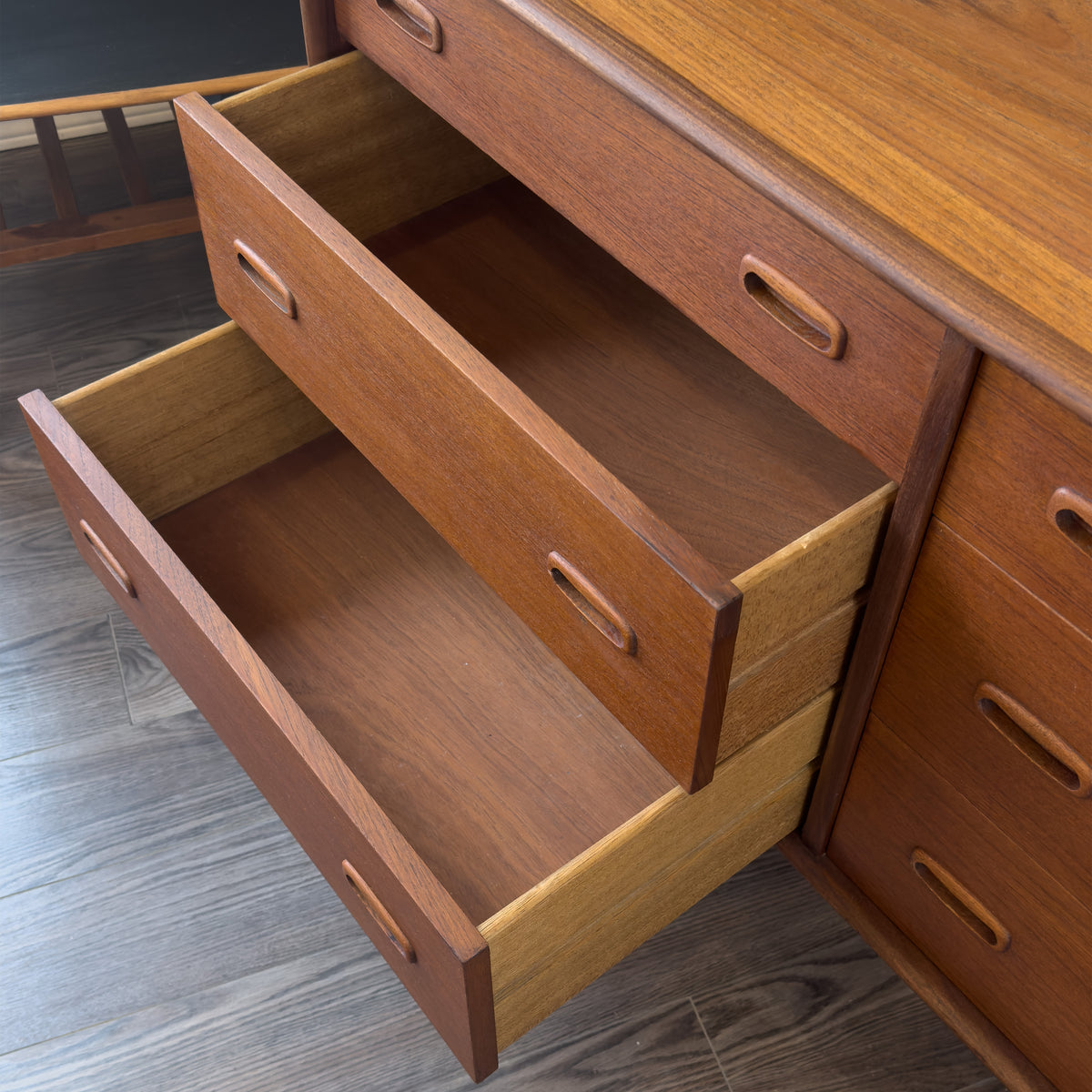 Teak Nine Drawer Dresser