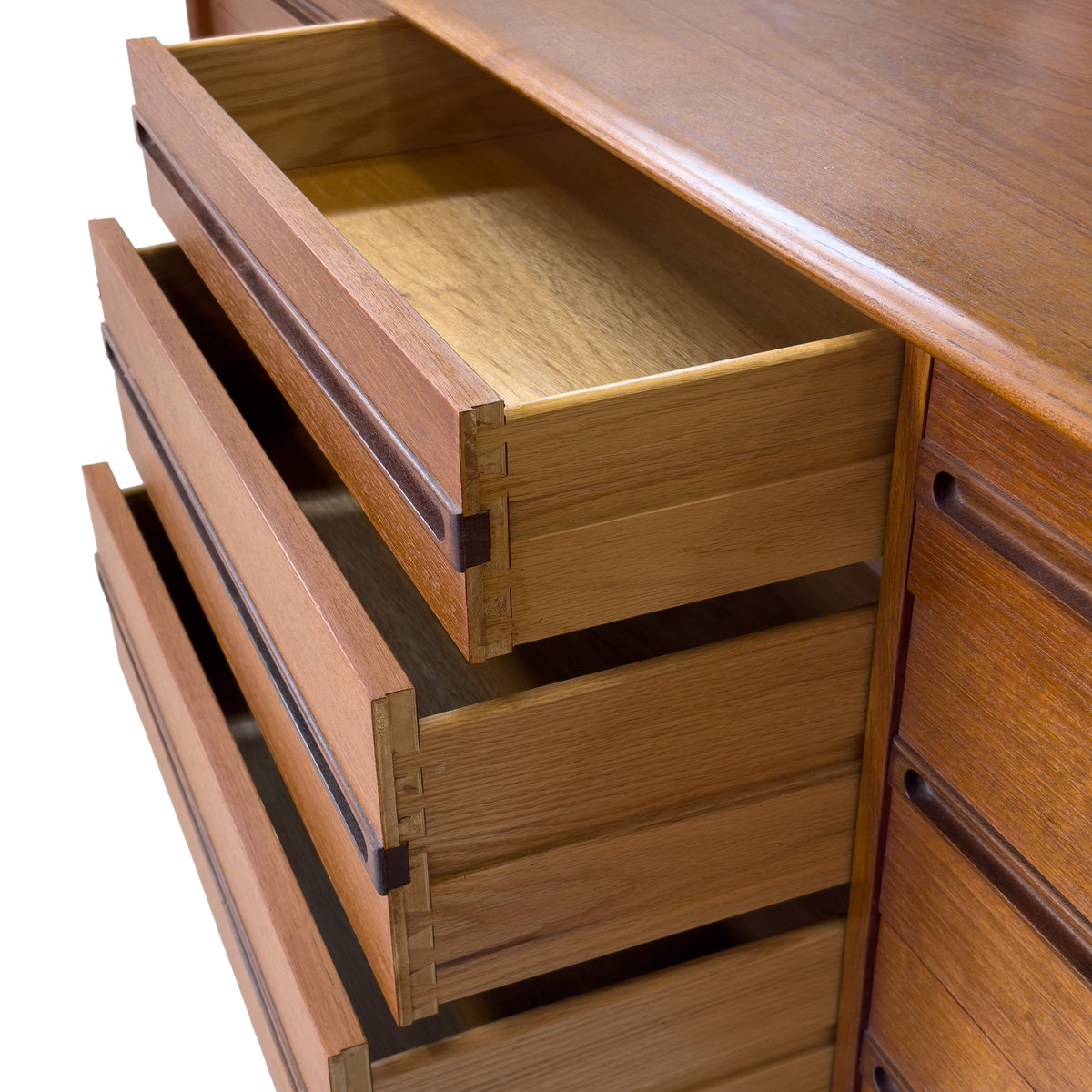 Teak Nine Drawer Dresser
