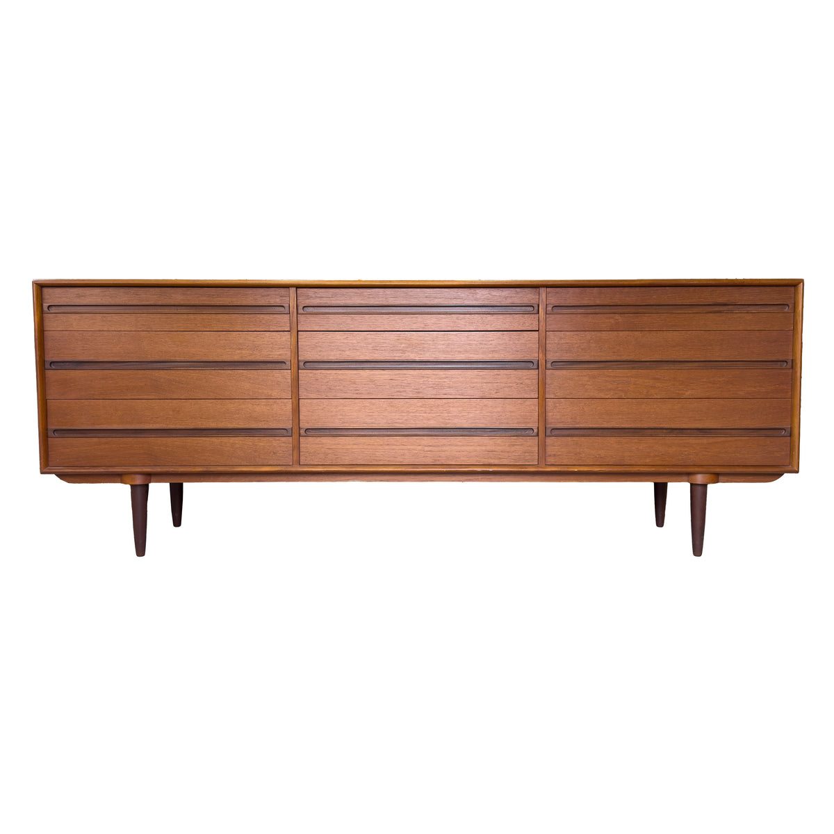 Teak Nine Drawer Dresser