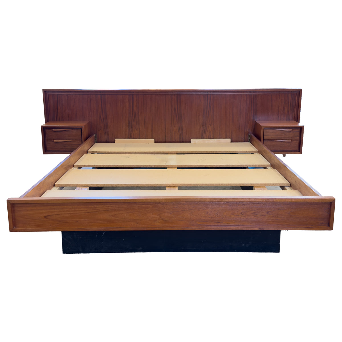 Queen Platform Bedframe with Floating Nightstands