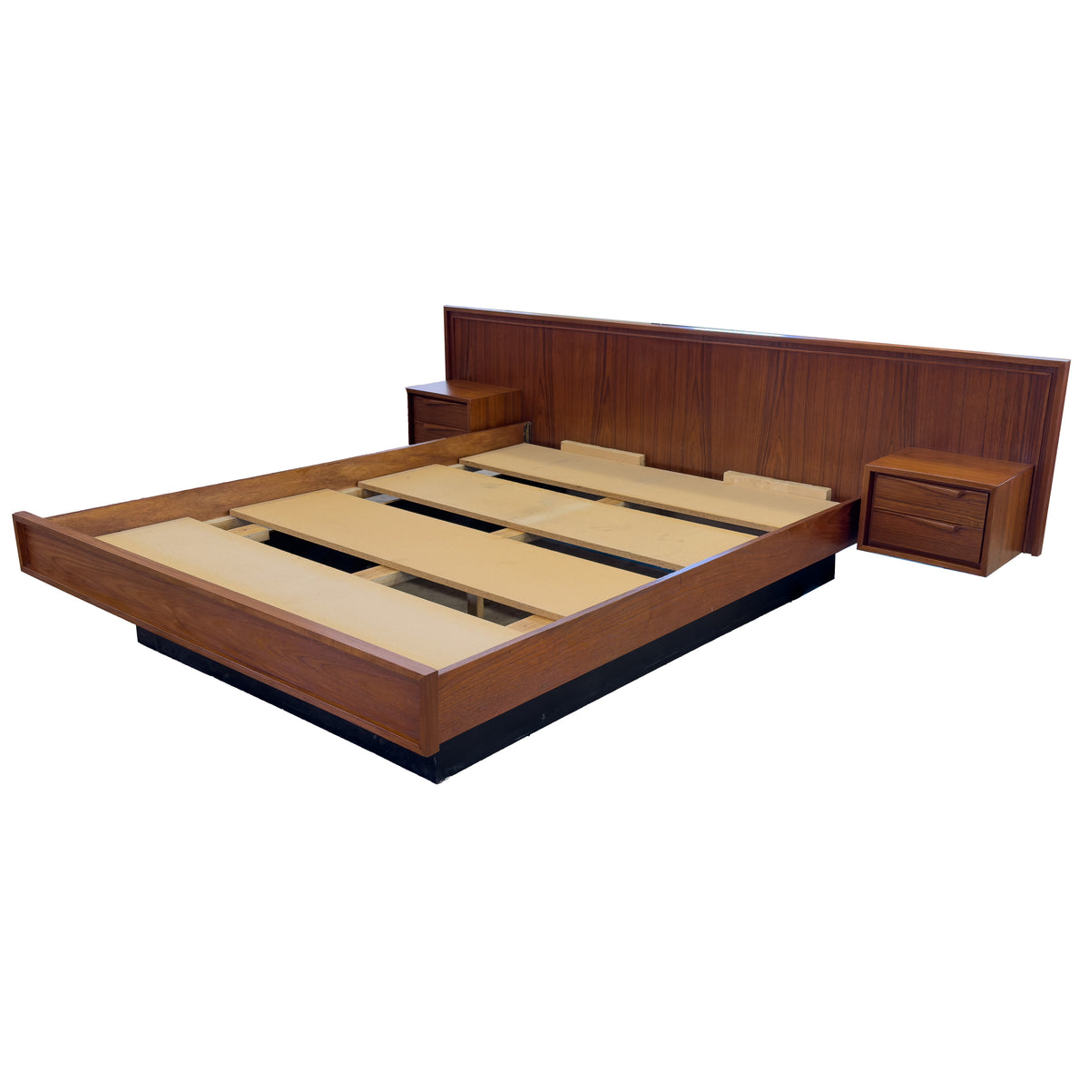 Queen Platform Bedframe with Floating Nightstands