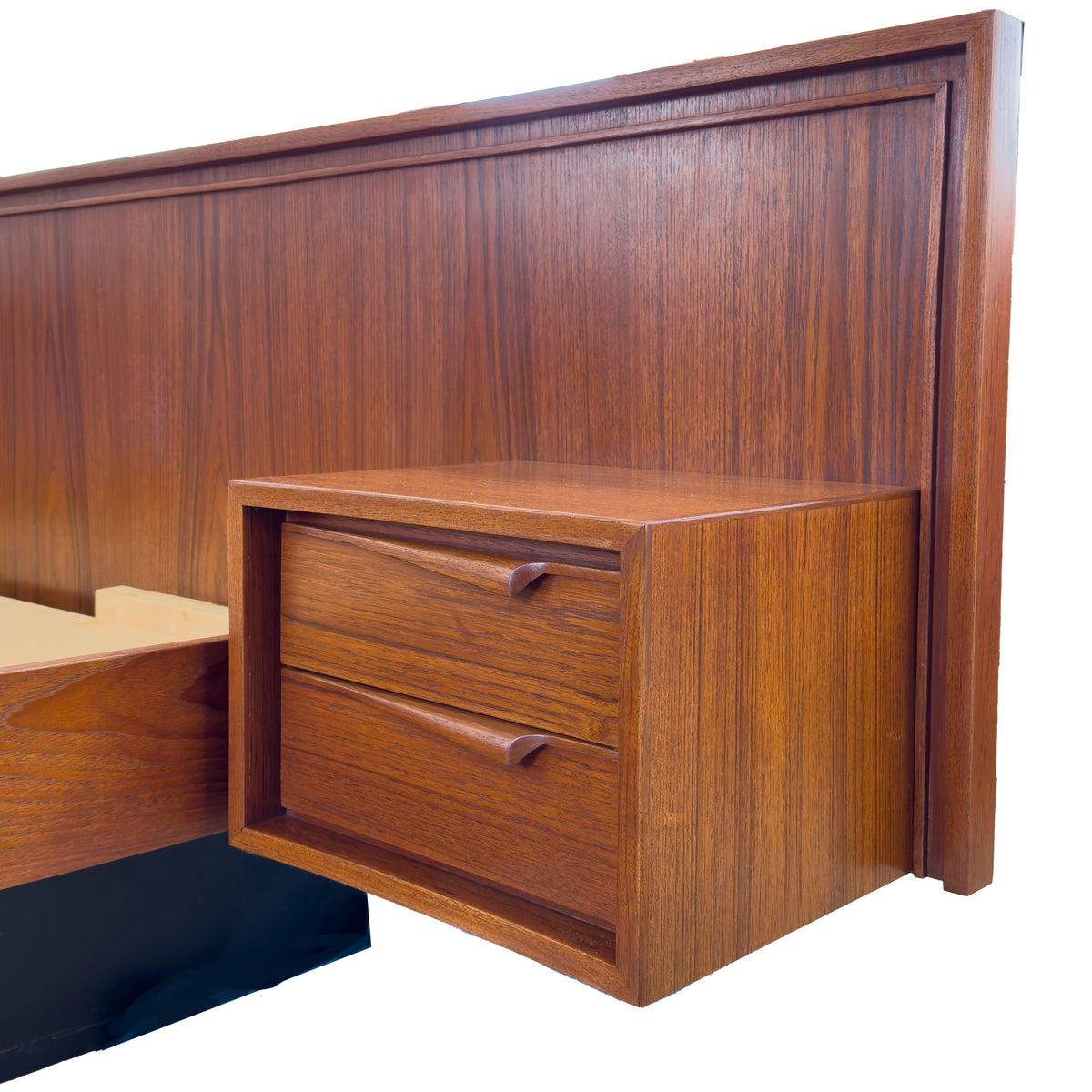 Queen Platform Bedframe with Floating Nightstands