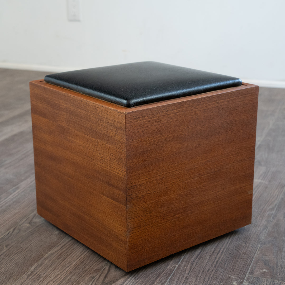 Teak Record Cube Storage