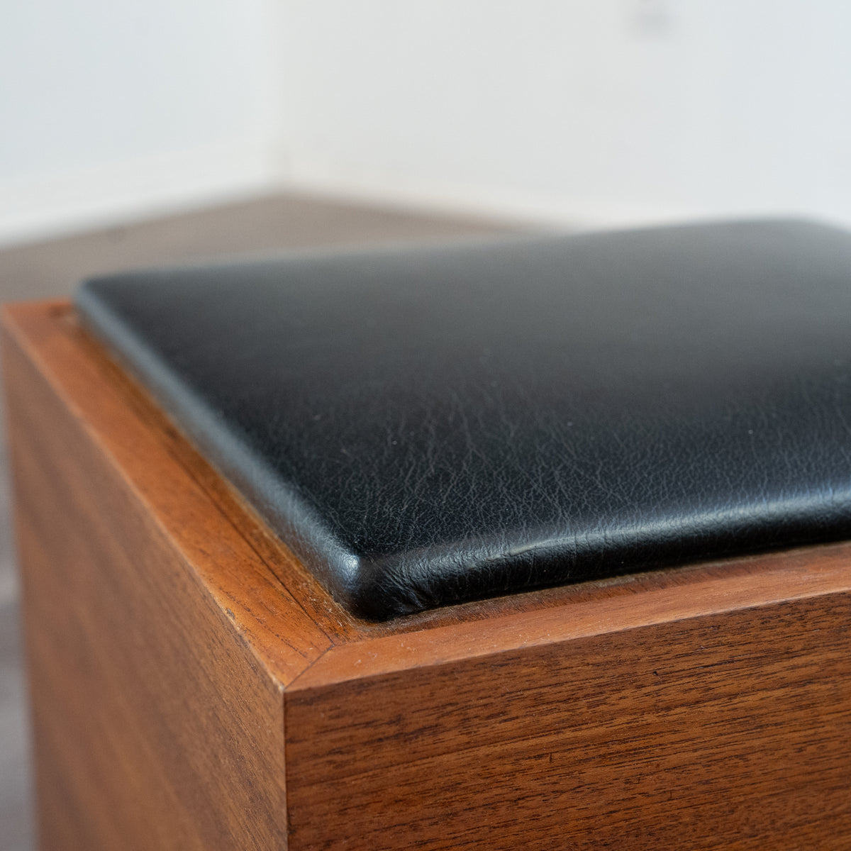 Teak Record Cube Storage