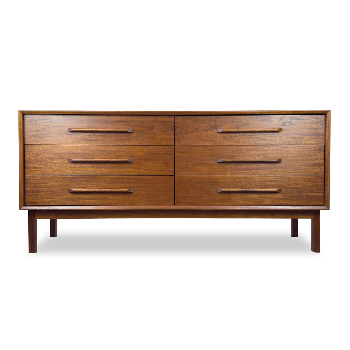 Teak Six Drawer Dresser