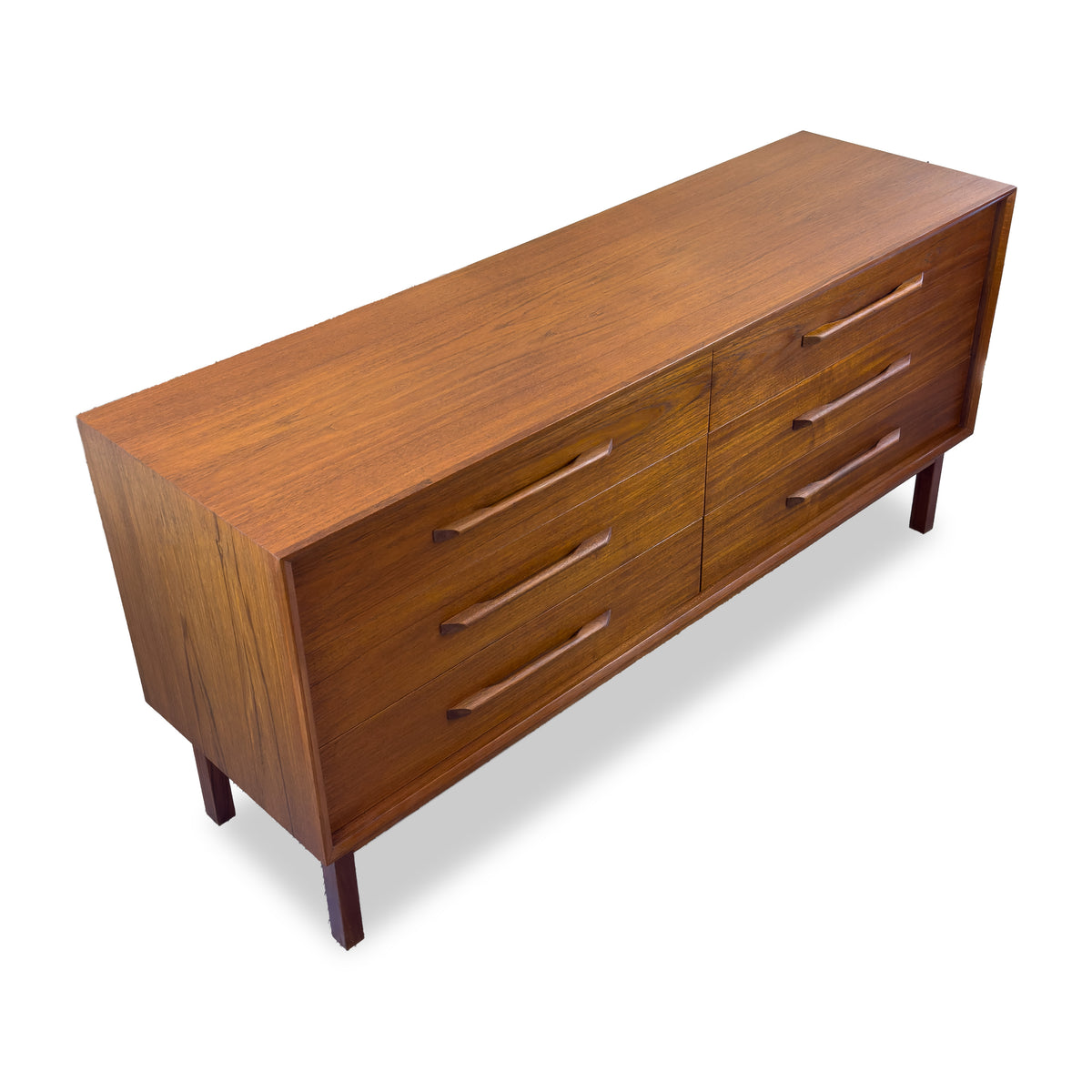Teak Six Drawer Dresser