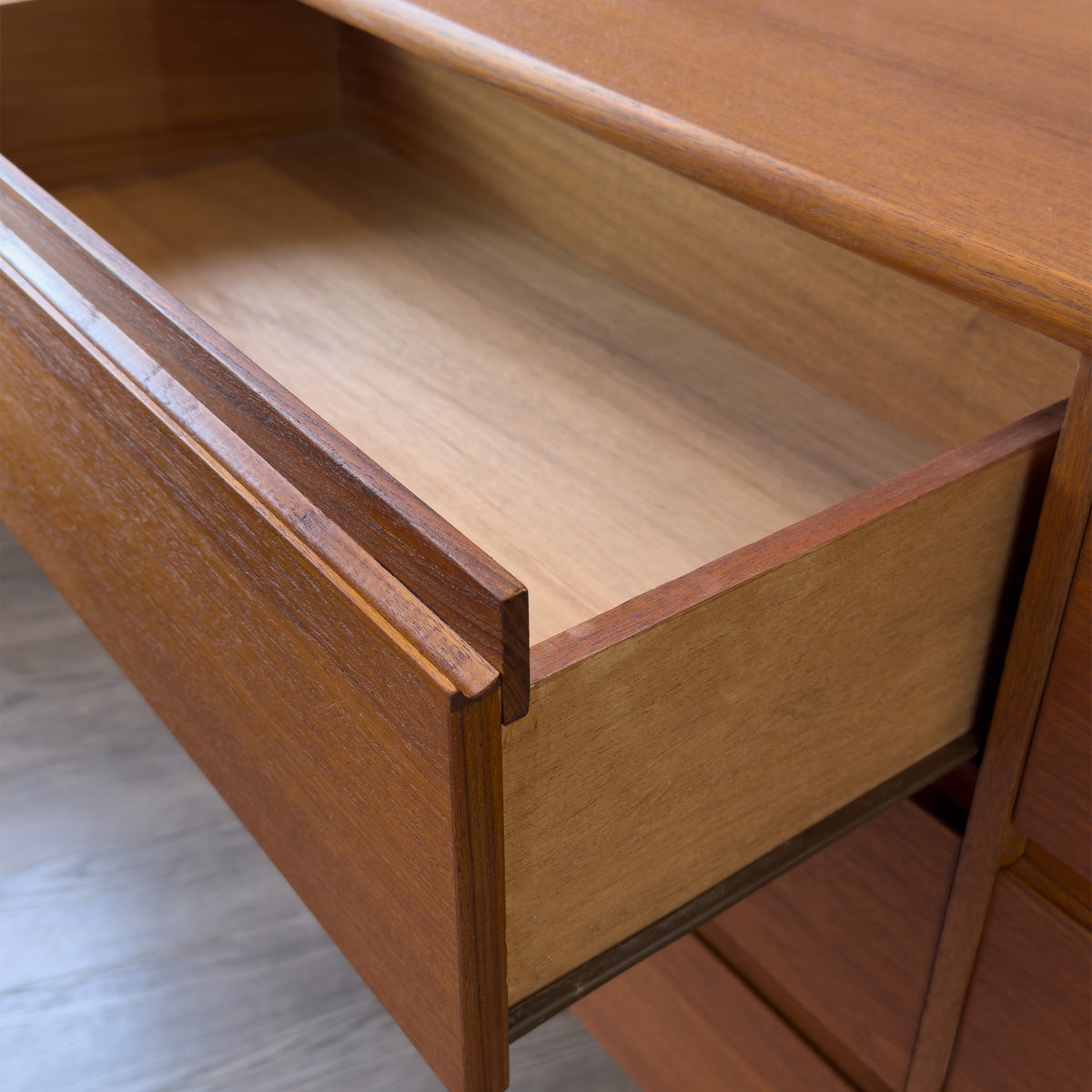 Teak Six Drawer Dresser