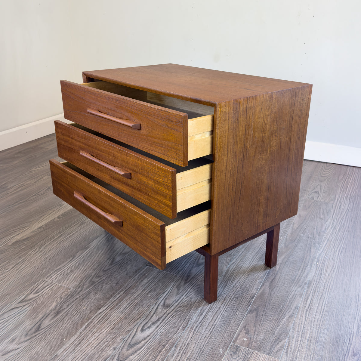 Teak Three Drawer Dresser
