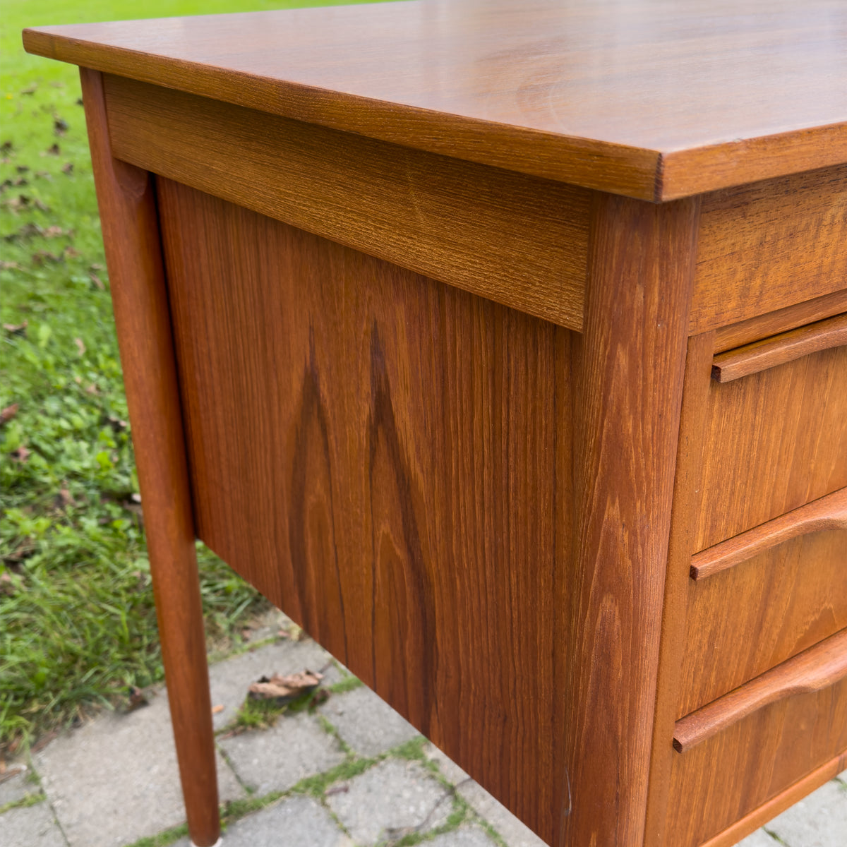Teak Three Drawer Desk