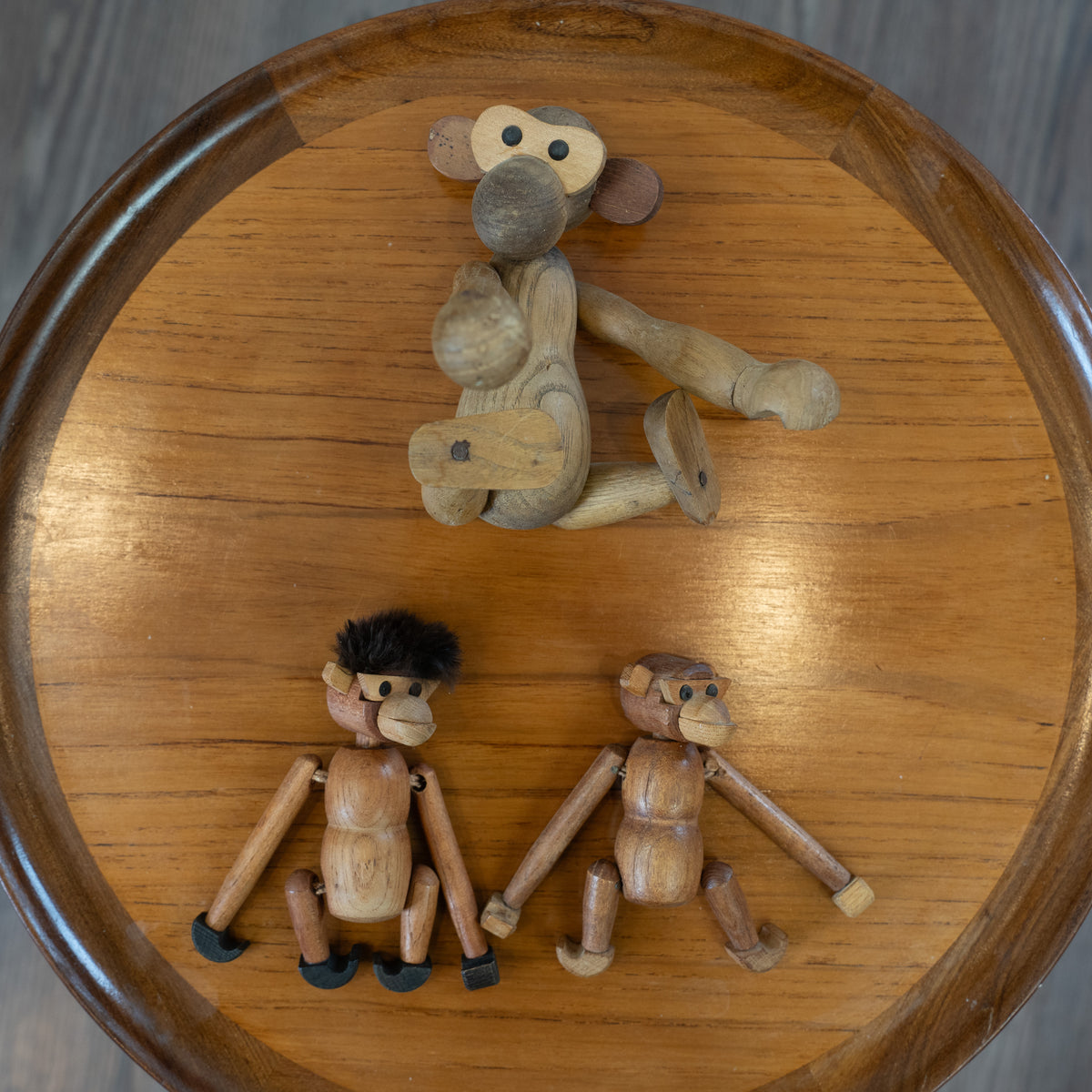 Teak Monkey Trio