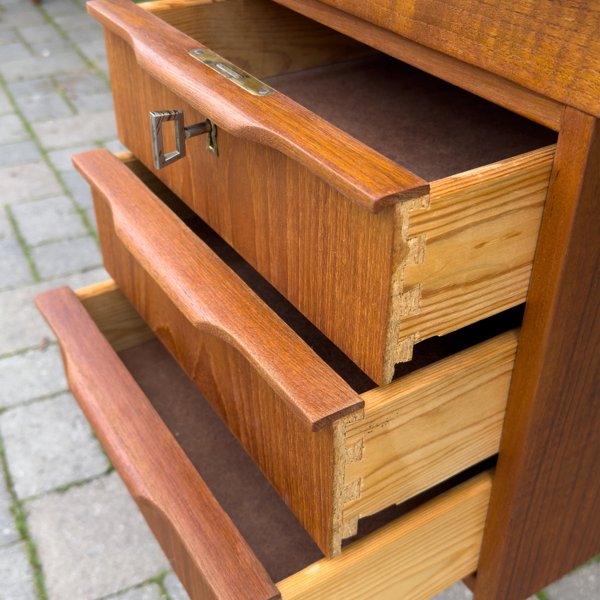 Teak Three Drawer Desk