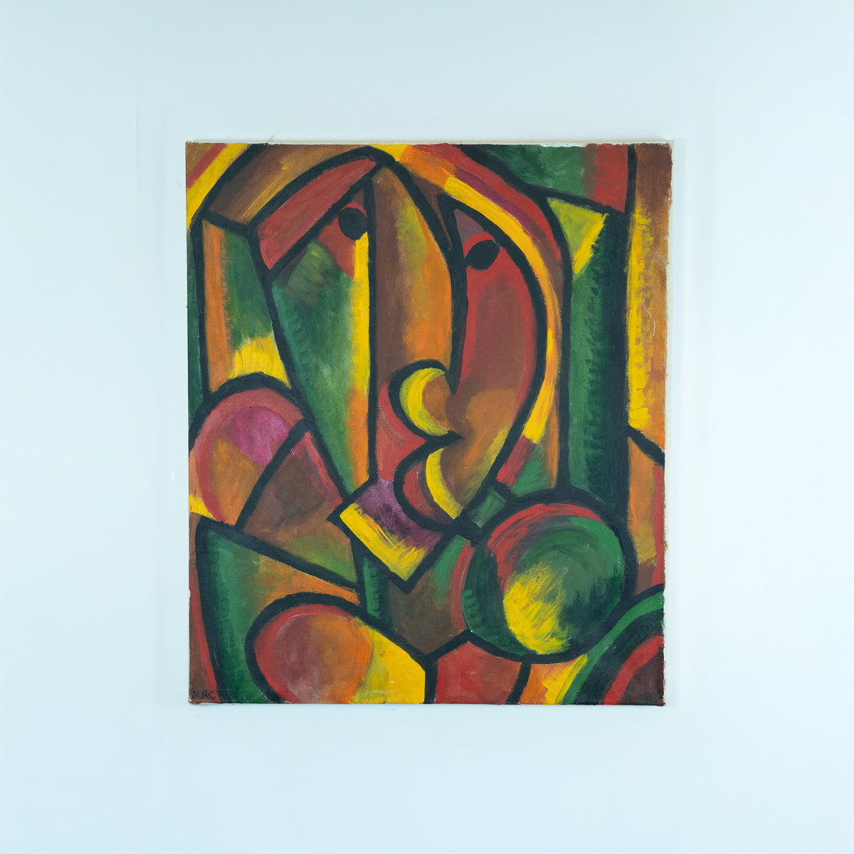 Neo-Cubist Style Oil Painting