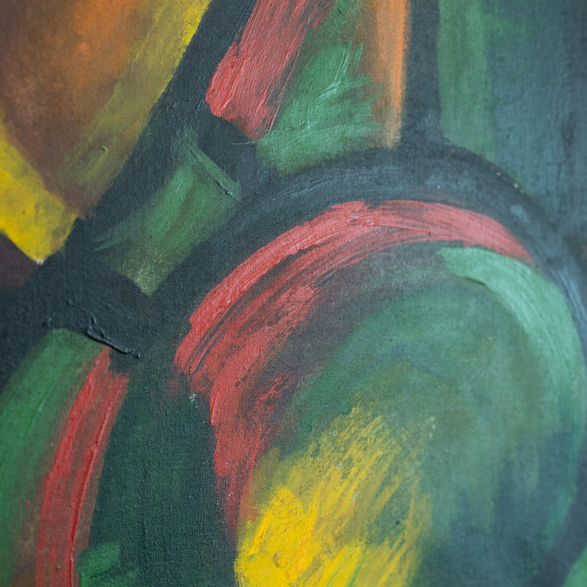 Neo-Cubist Style Oil Painting