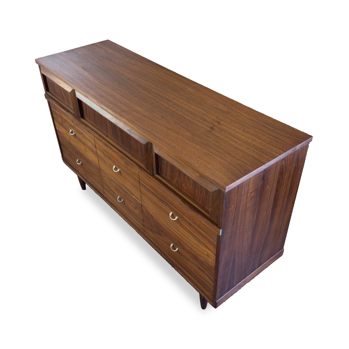 Nine Drawer Walnut Dresser