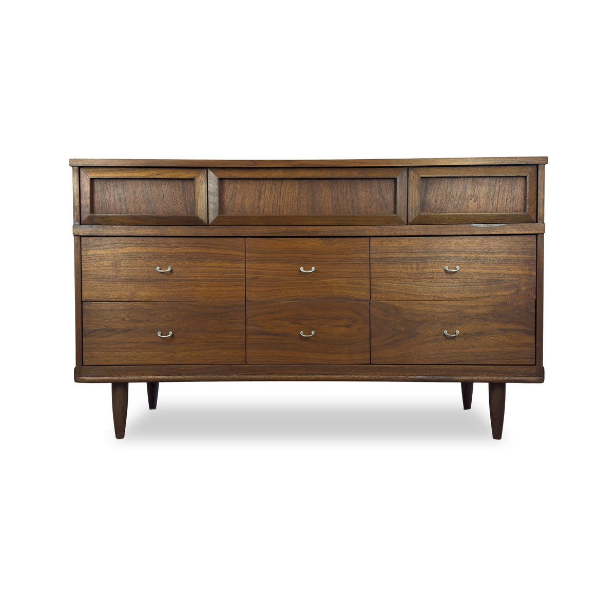 Nine Drawer Walnut Dresser