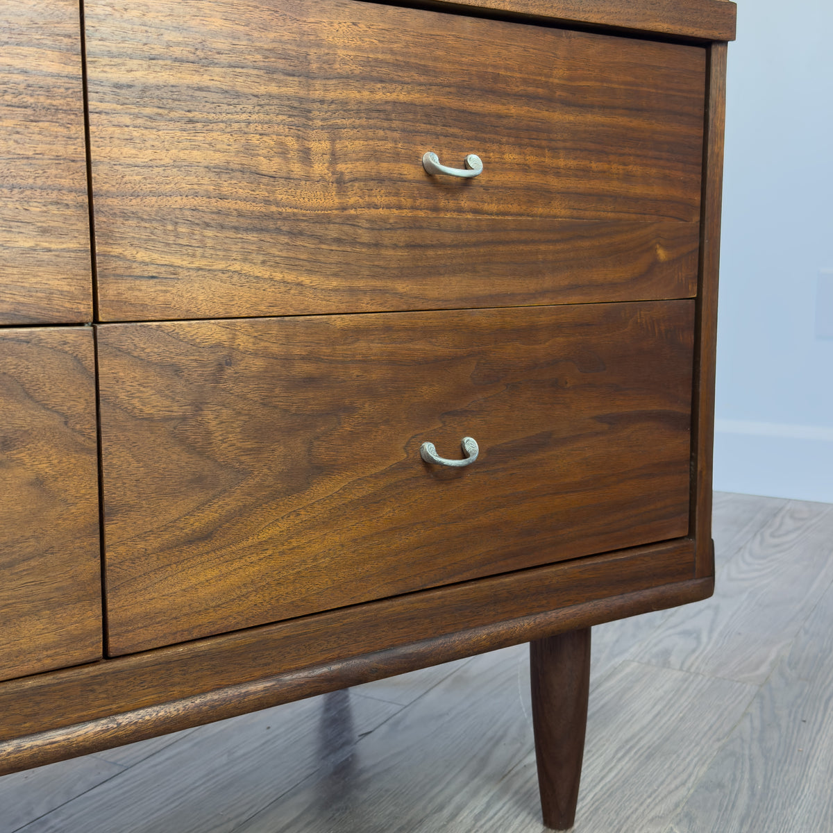 Nine Drawer Walnut Dresser