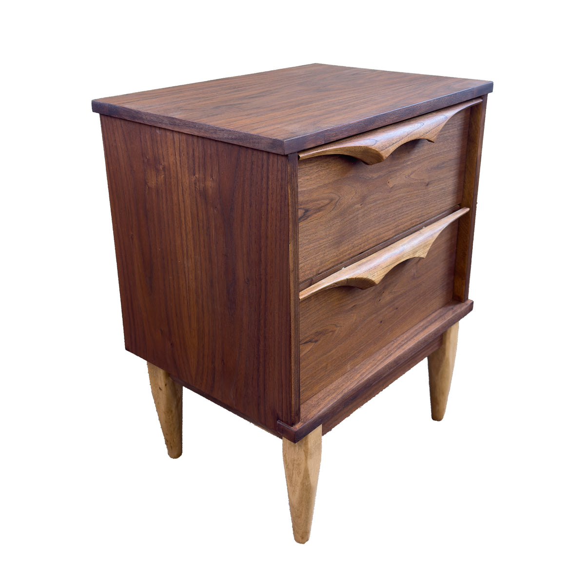 Walnut Nightstand with Birch Accents