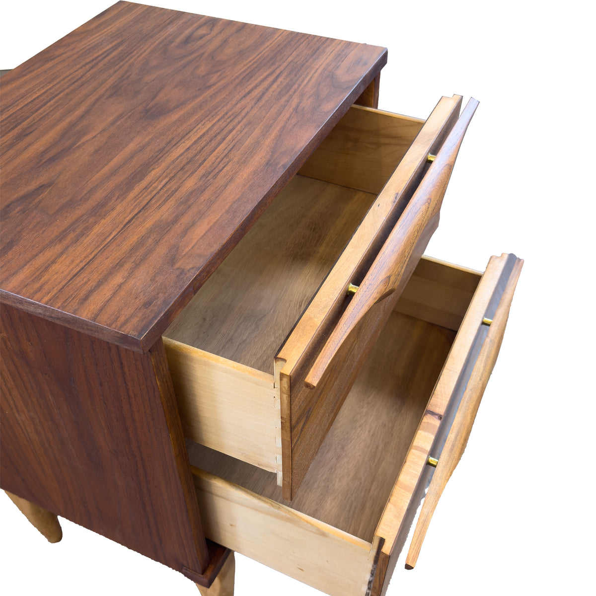 Walnut Nightstand with Birch Accents