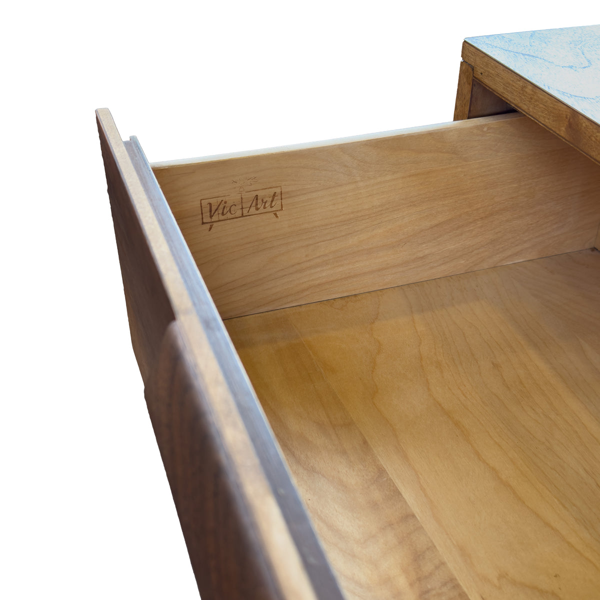 Walnut Nine Drawer by Vic Art