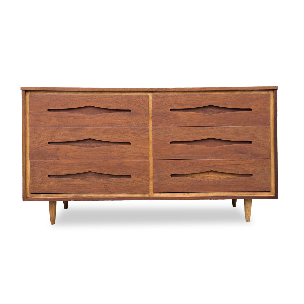 Walnut Six Drawer Dresser