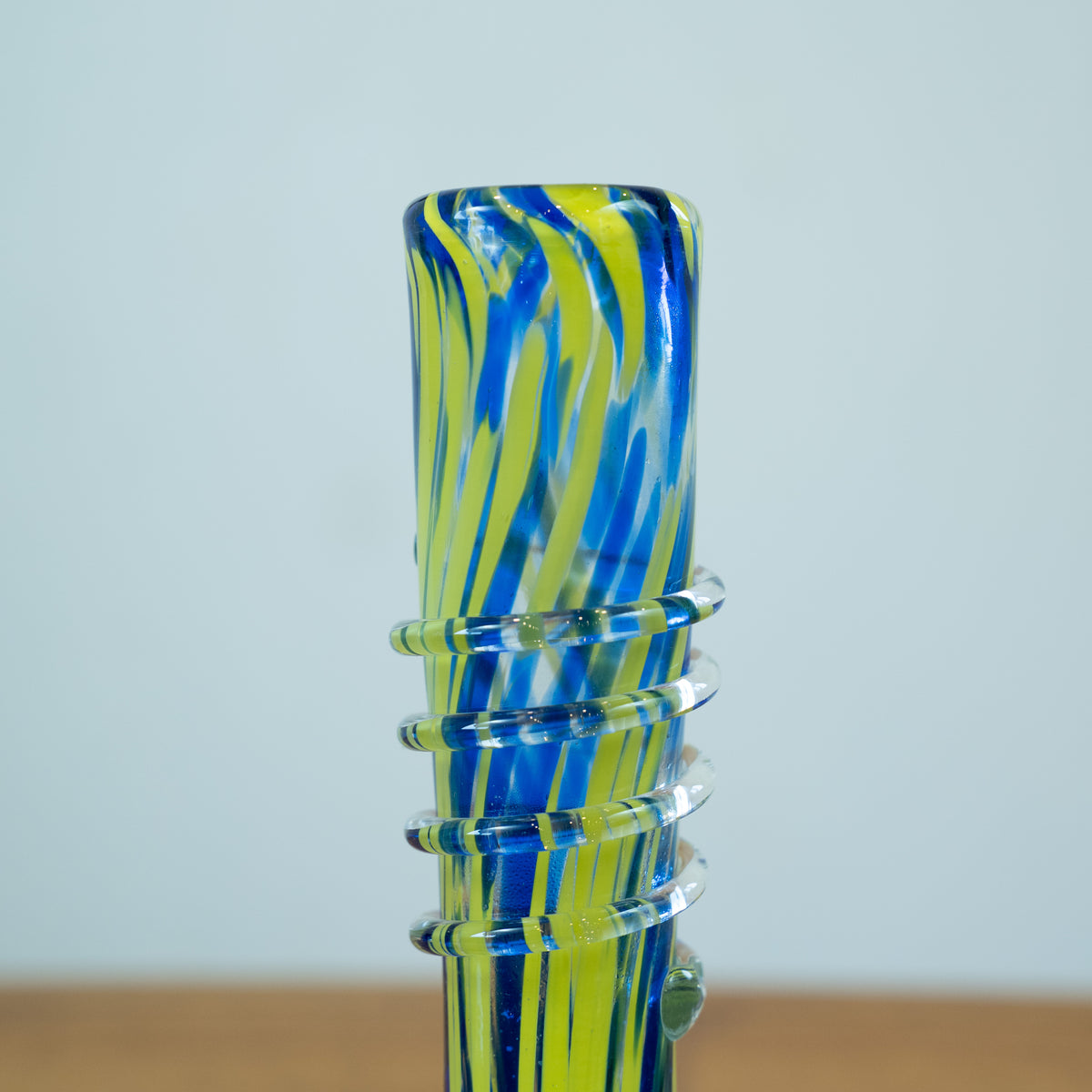 Blue and Yellow Murano Vase Pair