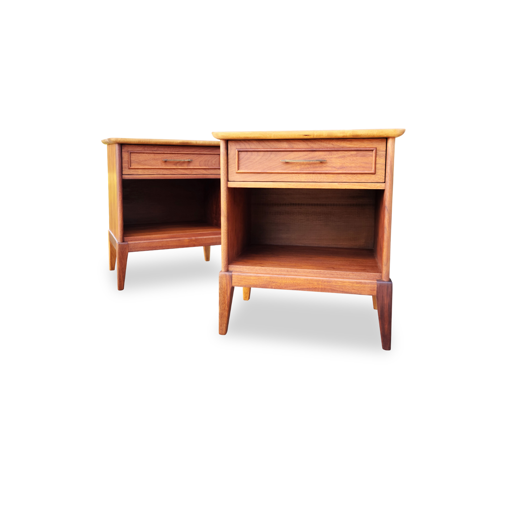 Pair of Walnut Nightstands by Gibbard
