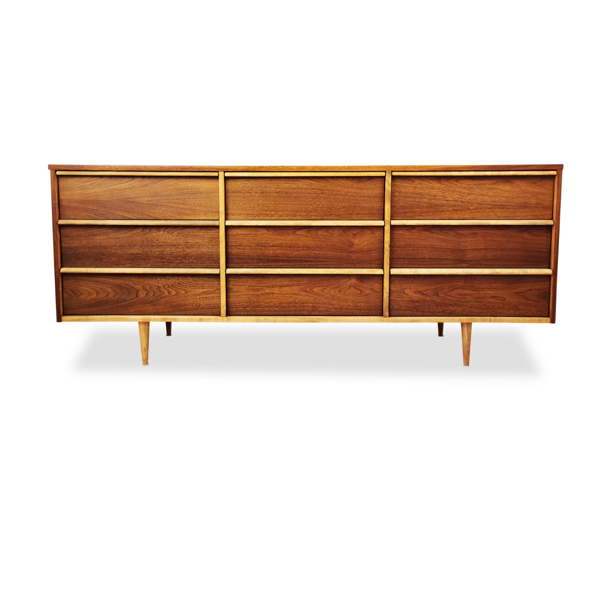 Walnut Nine Drawer Dresser