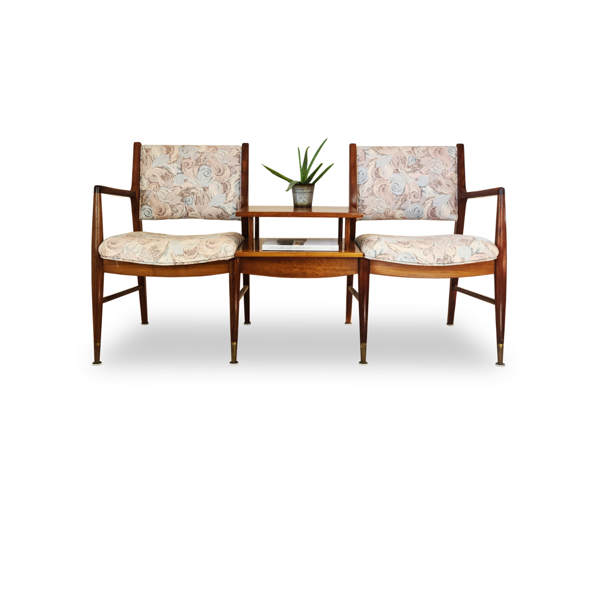 Walnut Tandem Chair/Table Combo