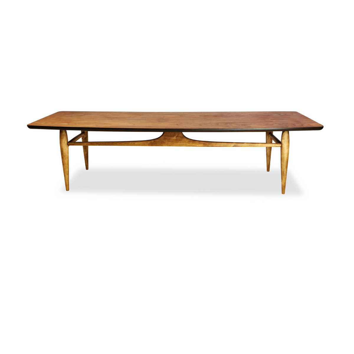 Mid Century Walnut Birch and Walnut Coffee Table