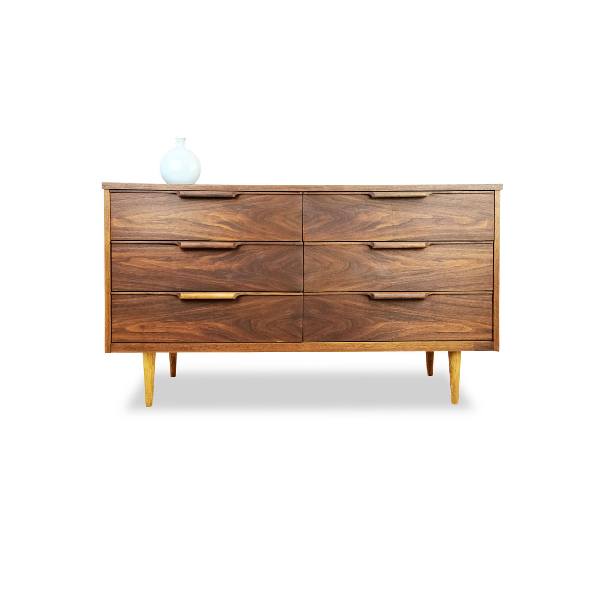 Walnut Six Drawer Dresser