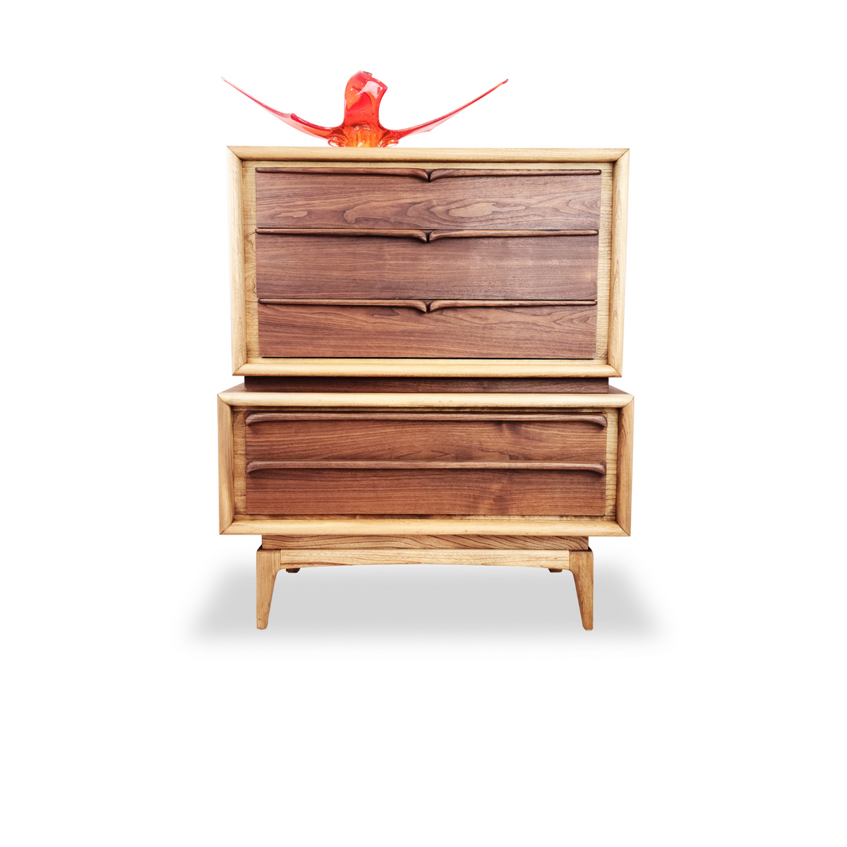 Walnut and Ash Highboy by United Furniture
