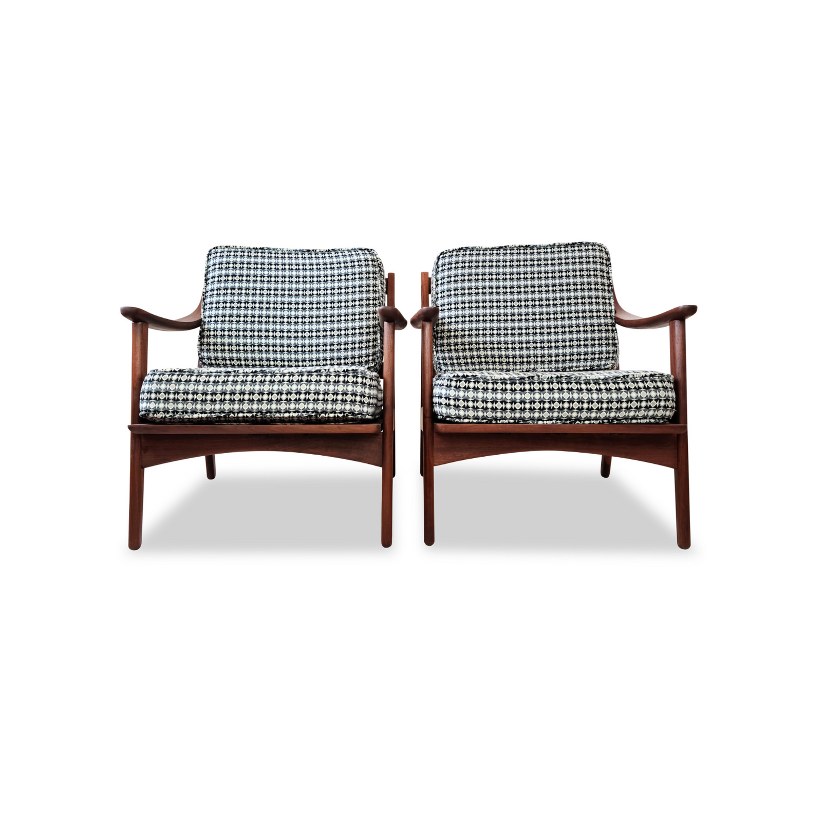 Mid Century Walnut Lounge Chairs