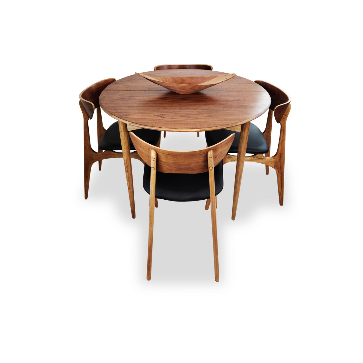 Walnut and Ash Dining Table and chairs by Deilcraft