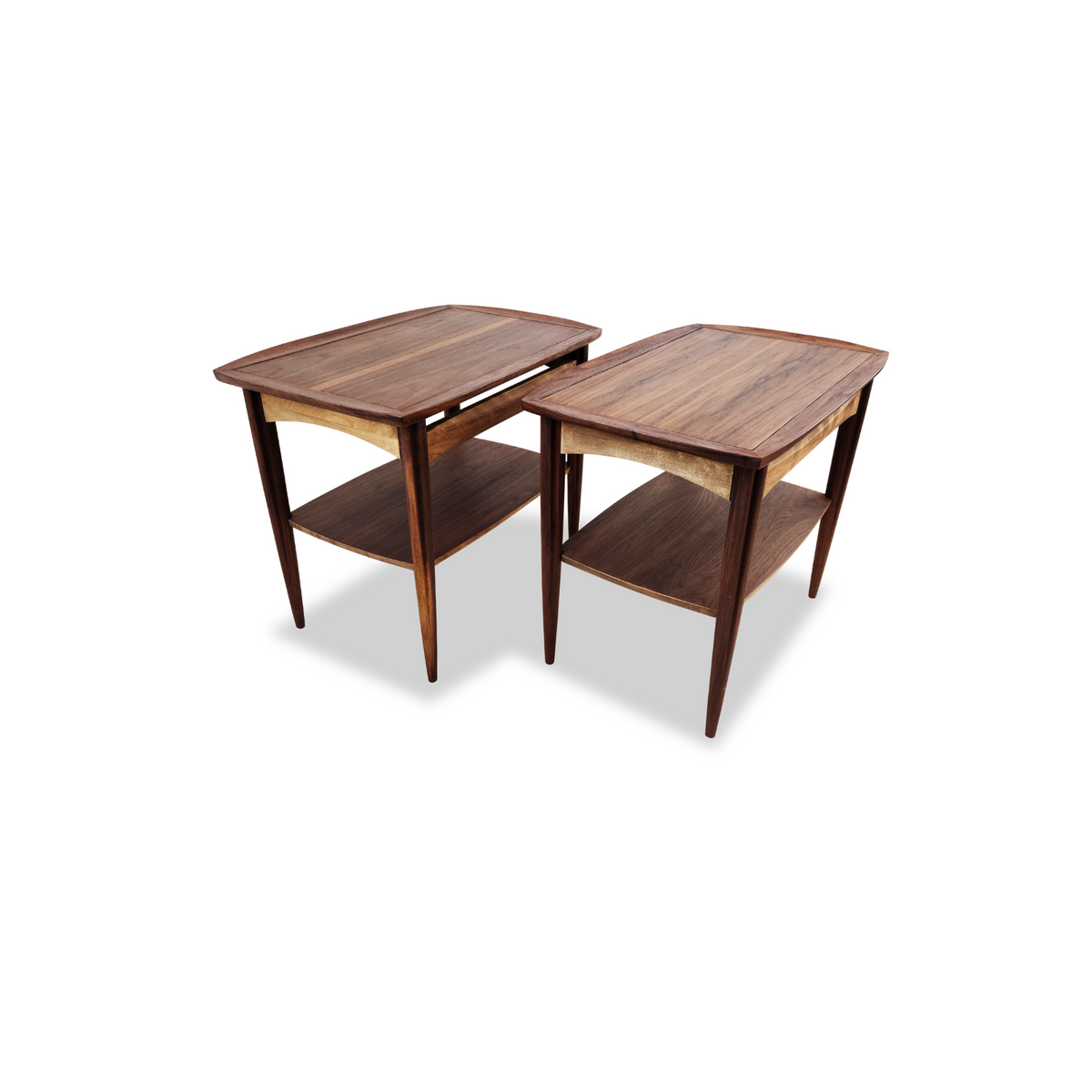 Pair of Walnut Side Tables by Deilcraft