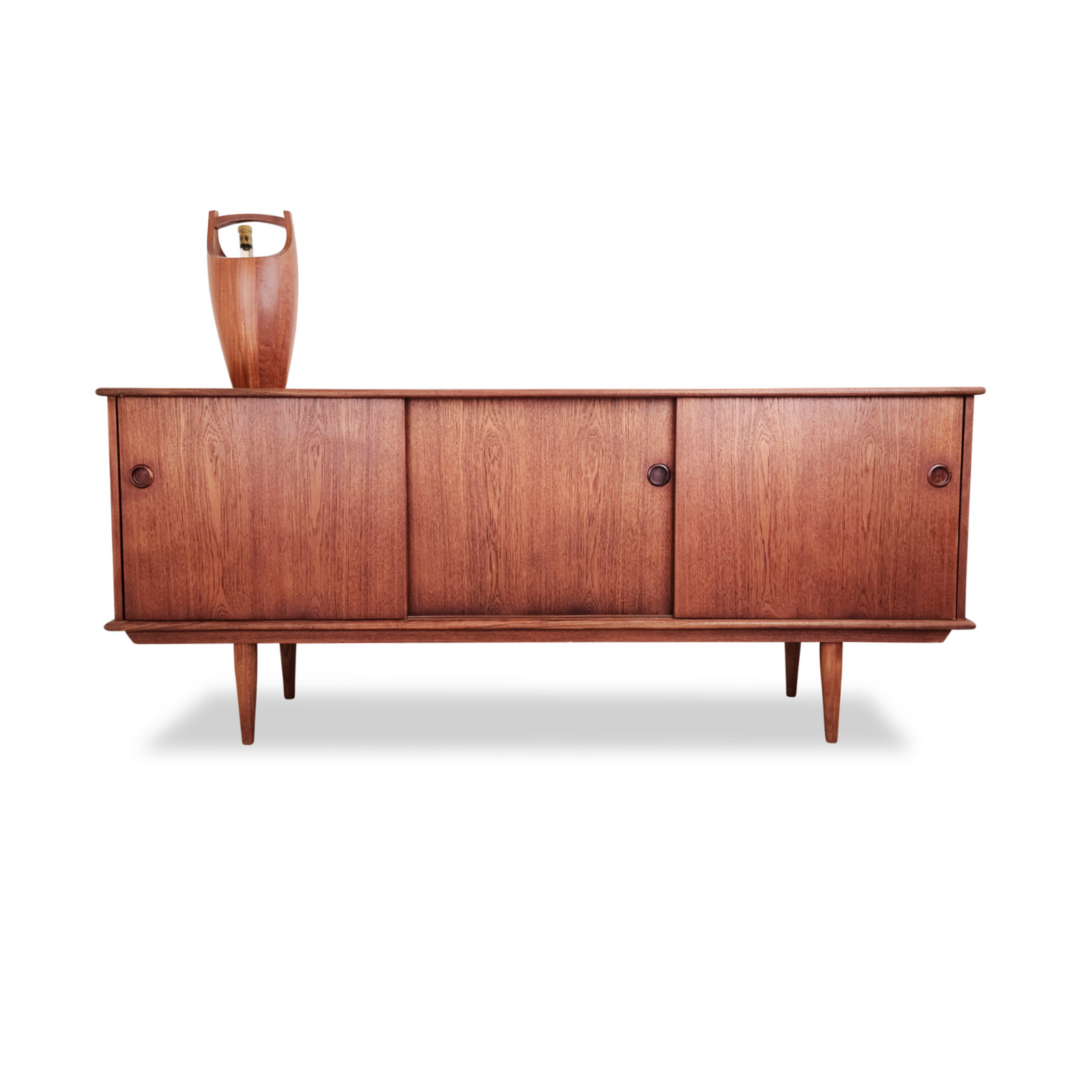 Mid Century Teak Sideboard with round pulls