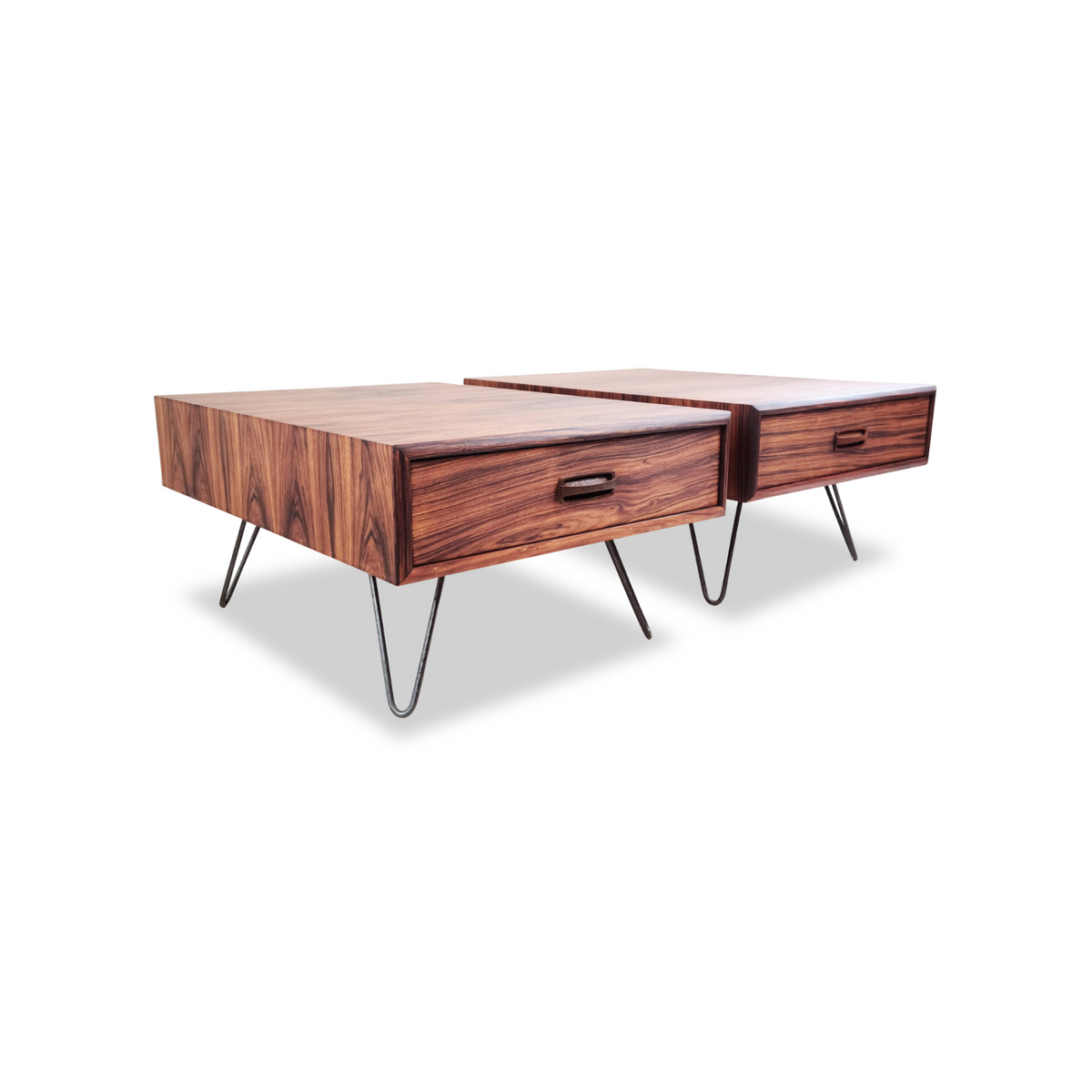 Rosewood End Tables with Drawers