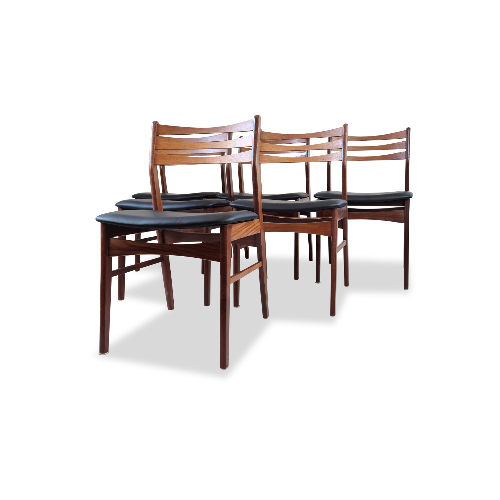 mid century modern vintage teak dining chairs