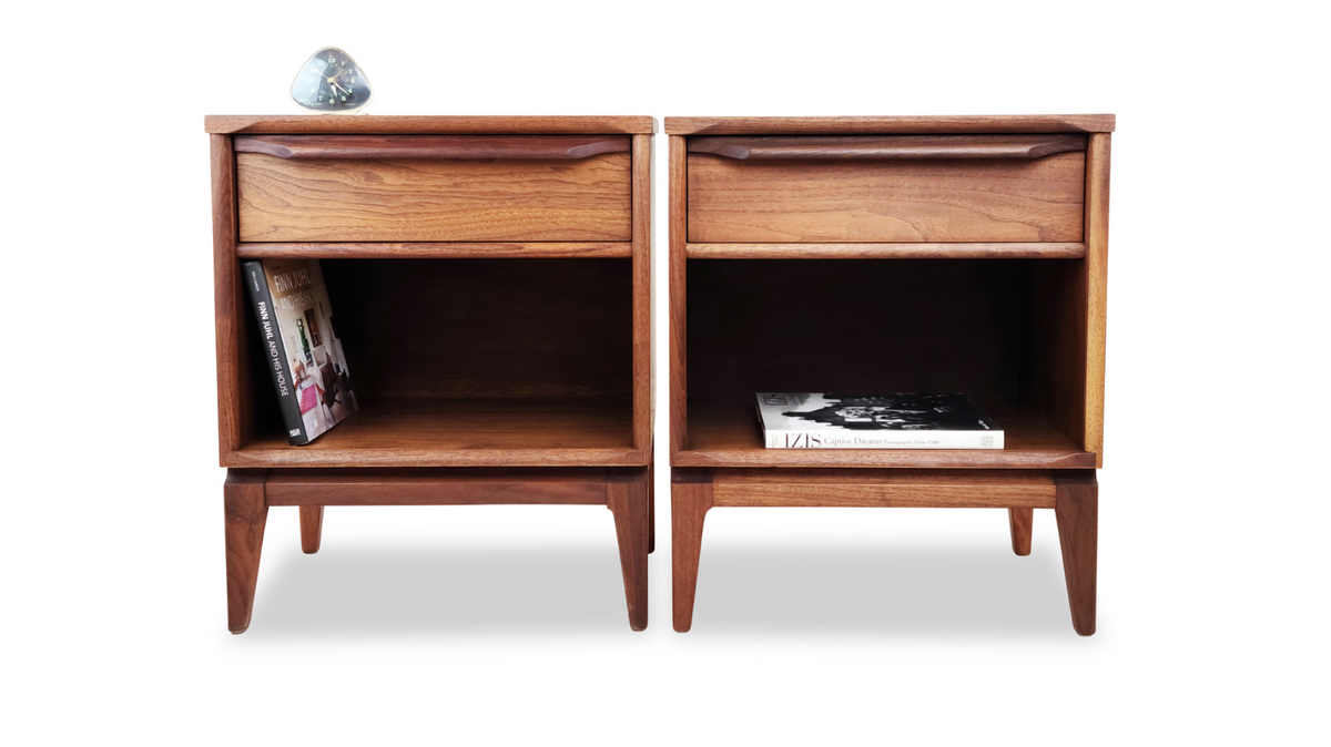 Walnut Nightstands by Gibbard