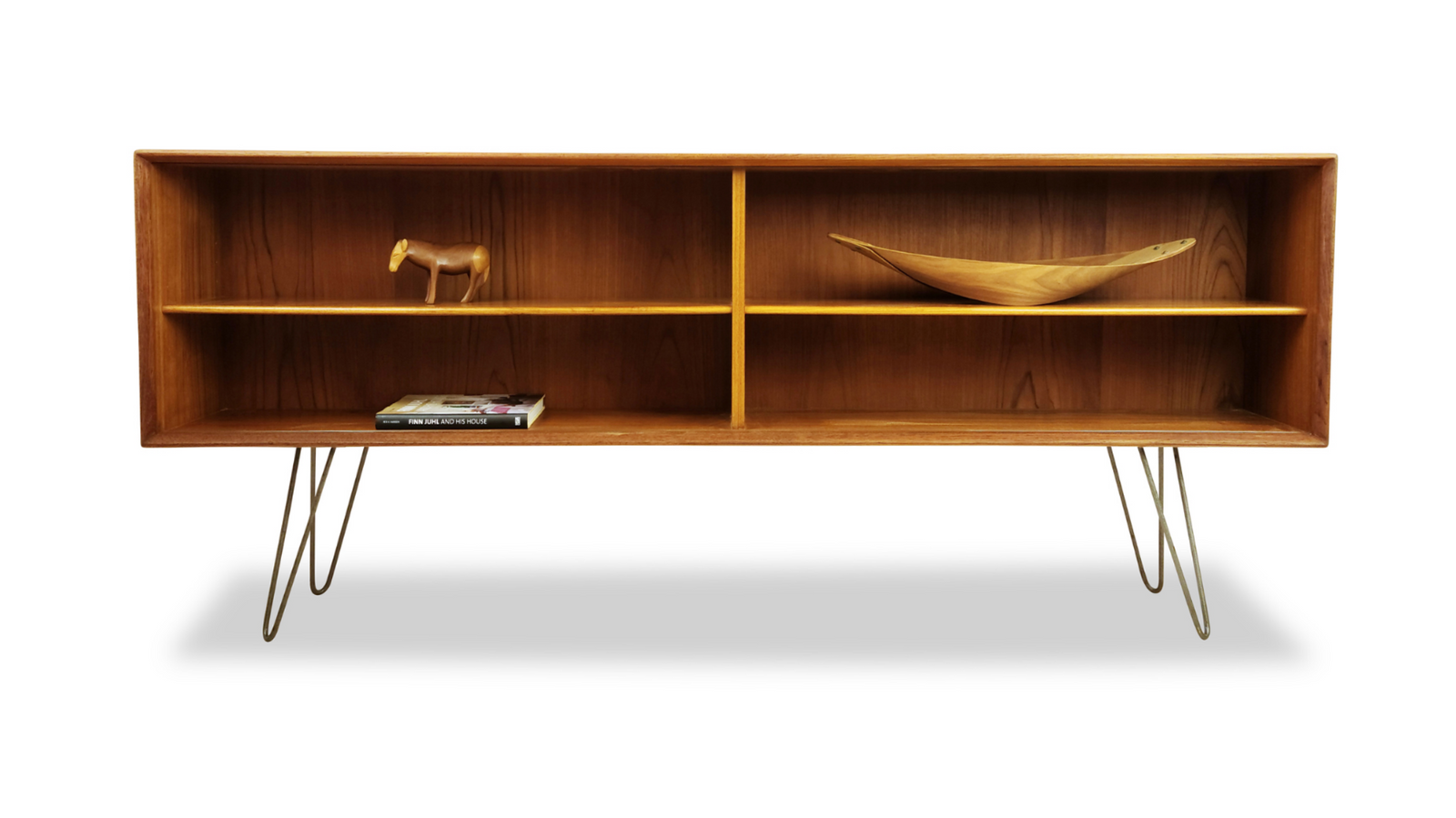 Teak display case by Clausen and Son