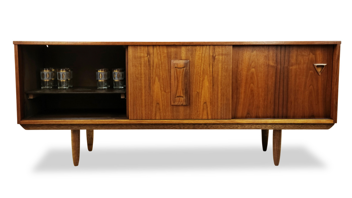 Walnut Three Door Sideboard