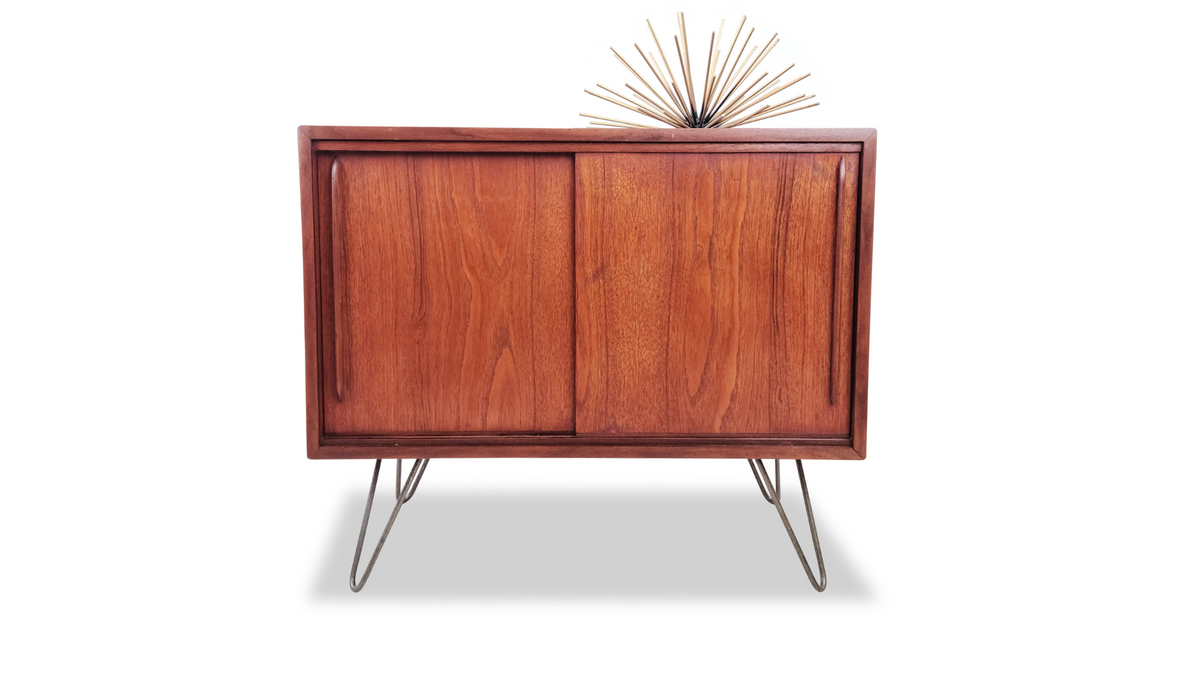 Teak Compact Record Cabinet