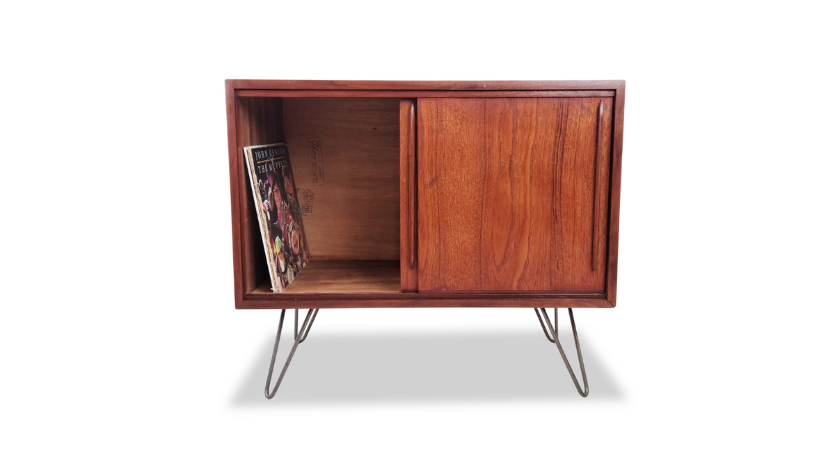 Teak Compact Record Cabinet