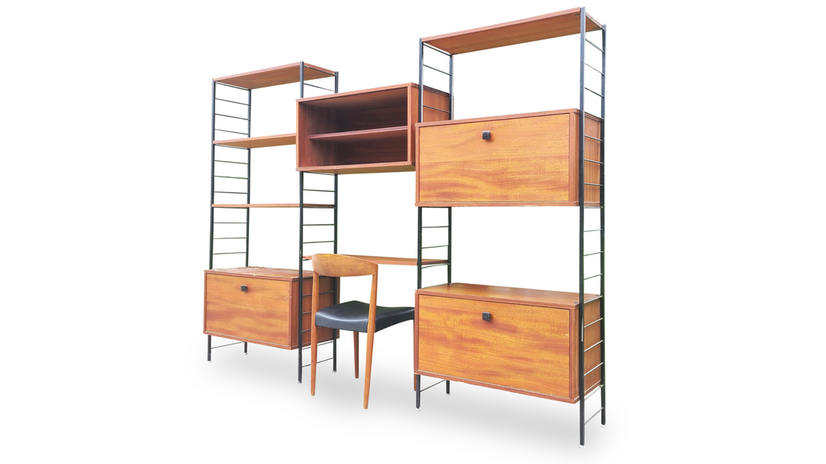 Mid Century Free-Standing Wall Unit