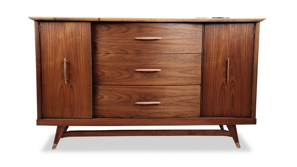 Walnut and Brass Sideboard by Krug
